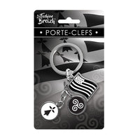 Porte-clés - Drapeau breton - Triskell - Métal - Pour clés, sacs à main - Bretagne