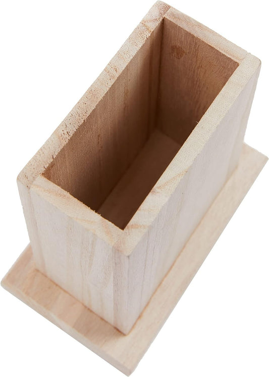 Pot à crayon - Bois - A décorer - 10x7x12cm - Loisirs créatifs
