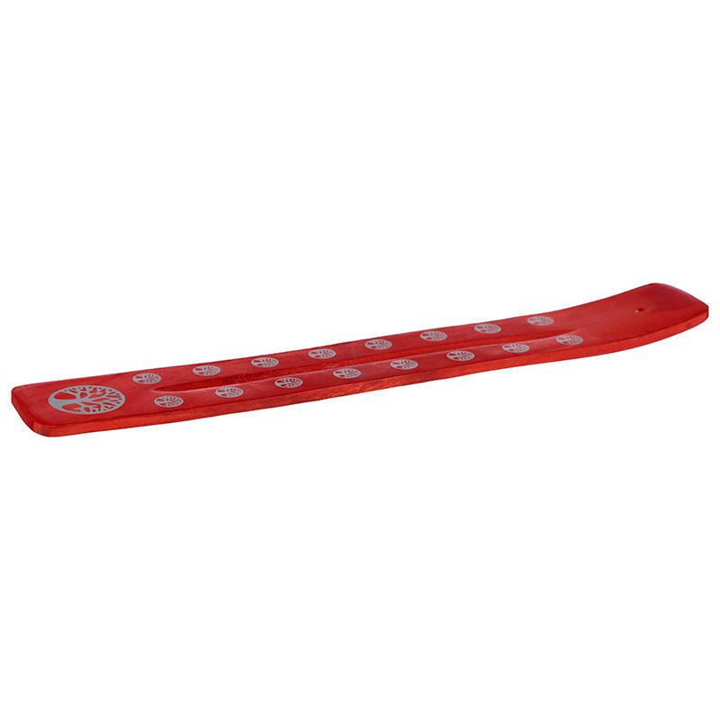 Porte-encens - Attrape cendres - Bois - Motif arbre de vie - Coloris aléatoire