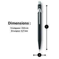 Porte-mines - Métal - Noir - Mine de 0,7mm - Rechargeable - Caran d'Ache 849