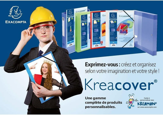 Porte-vues - 80 vues - 40 pochettes - Couverture personnalisable - Bleu - Exacompta