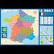 Poster pédagogique - Carte de la France administrative - 52x76cm - A afficher - Bouchut