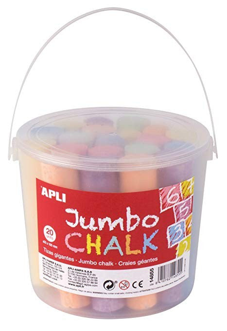 Pot 20 Craies Géantes Couleurs Assorties Apli