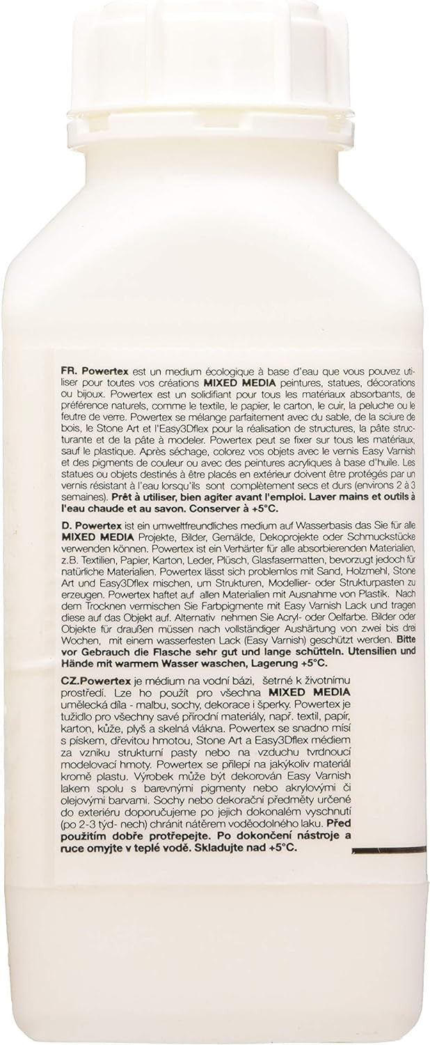 Powertex - Durcisseur - Médium - Tissus, papier, carton - Transparent - 500g