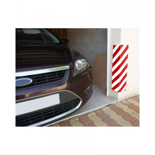 Protection d'angle murale - Adhésif - Parking - Stationnement - Blanc/Rouge - Viso