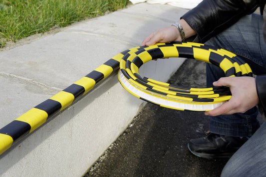 Protection angle droit en mousse - Noir/Jaune - Rouleau de 75 cm  - Viso
