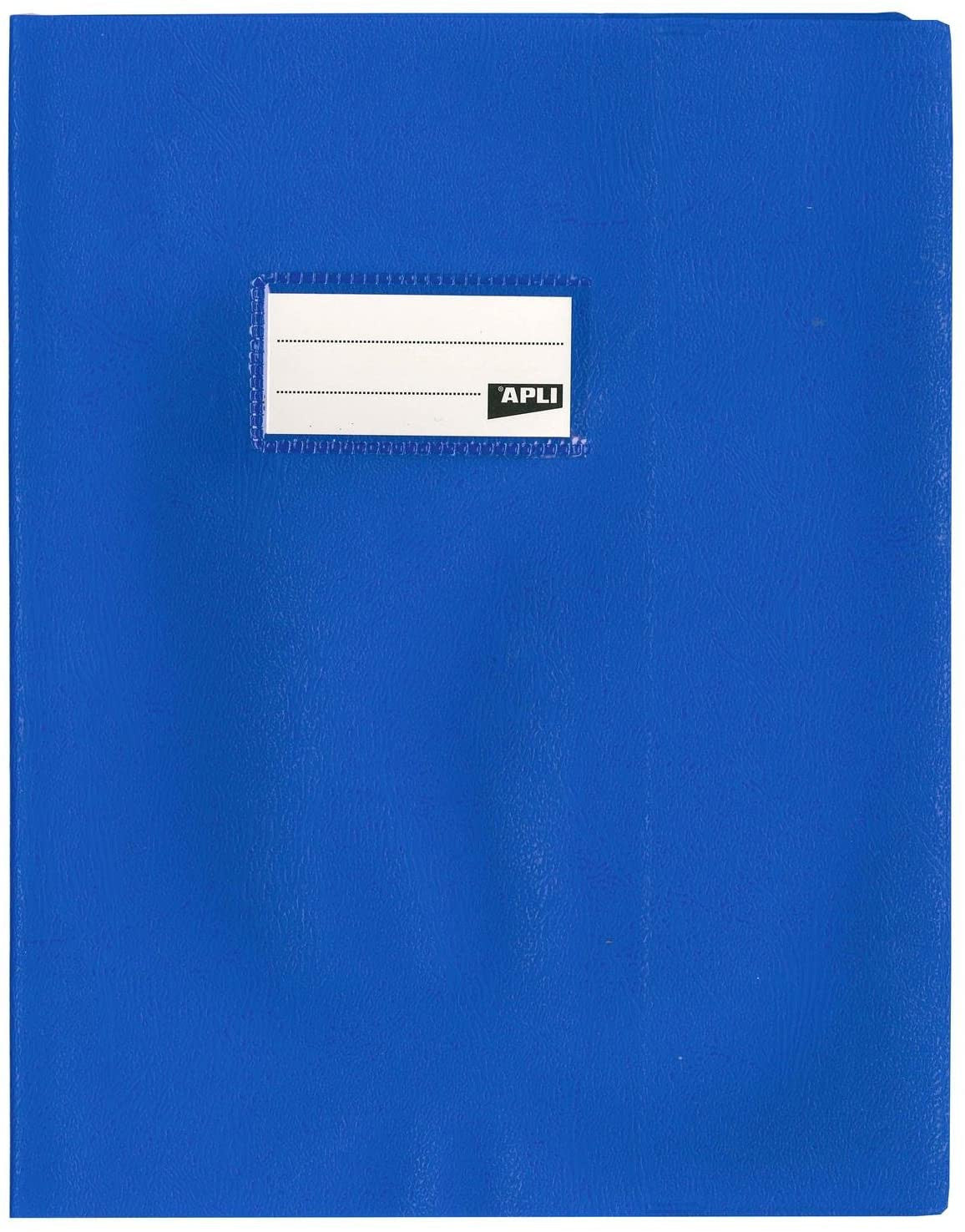 Protège-cahier opaque bleu en PVC – Format 17x22 cm – Épaisseur 19/100ème – Grain cuir