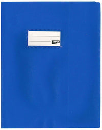Protège-cahier opaque bleu en PVC – Format 17x22 cm – Épaisseur 19/100ème – Grain cuir