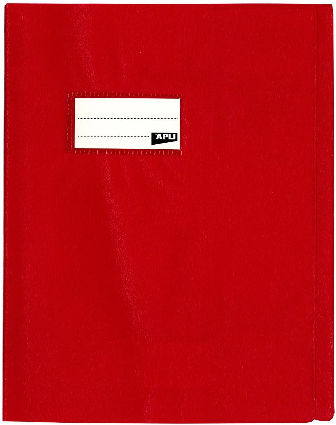 Protège-cahier opaque rouge en PVC – Format 17x22 cm – Épaisseur 19/100ème – Grain cuir