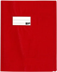 Protège-cahier opaque rouge en PVC – Format 17x22 cm – Épaisseur 19/100ème – Grain cuir