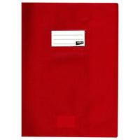 Protège-cahier opaque rouge en PVC – Format 21x29,7 cm – Épaisseur 19/100ème – Grain cuir