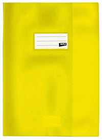 Protège-cahier opaque jaune en PVC – Format 24x32 cm – Épaisseur 19/100ème – Grain cuir