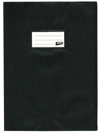 Protège-cahier opaque noir en PVC – Format 24x32 cm – Épaisseur 19/100ème – Grain cuir