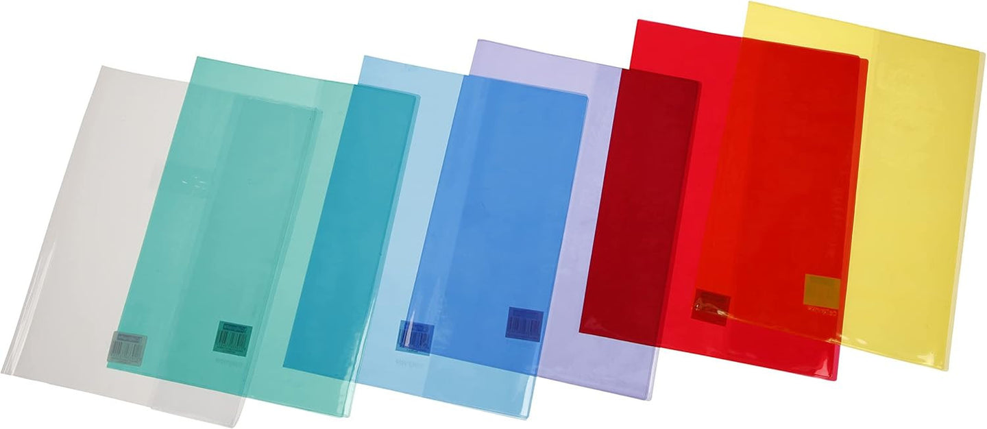 Protège cahier - A4 - 21x29,7cm - Vert transparent - Avec porte étiquette