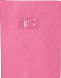 Protège-cahier - 17x22cm - Rose - Polypro - Motif losange - Résistant