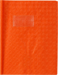 Protège-cahier - 17x22cm - Orange - Polypro - Motif losange - Résistant