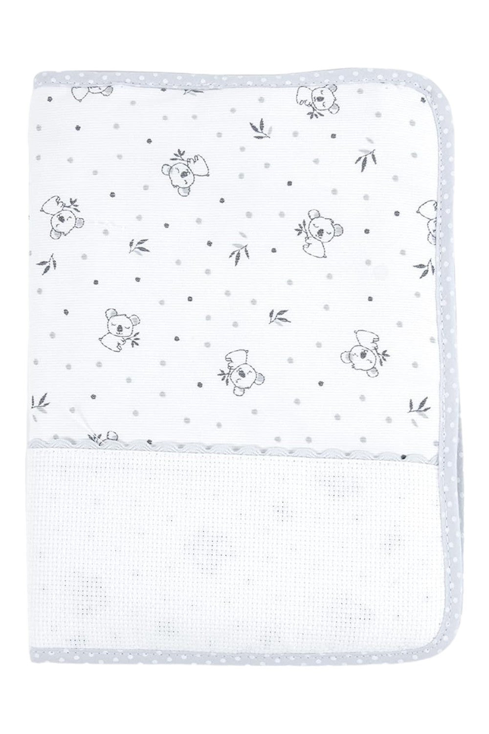 Protège carnet de santé - A broder - Gris/motif koala - 25x18cm - Bébé - Naissance