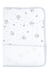 Protège carnet de santé - A broder - Gris/motif koala - 25x18cm - Bébé - Naissance
