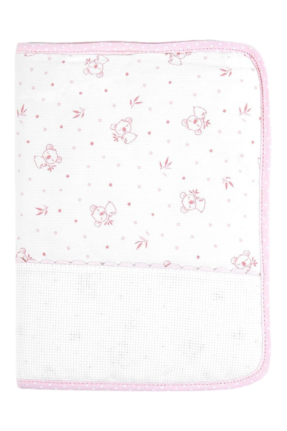 Protège carnet de santé - A broder - Rose/motif koala - 25x18cm - Bébé - Naissance