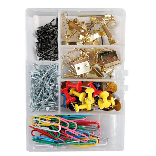 Punaises - Clous - Crochets - Trombones - Accessoires de fixation - 300 pièces