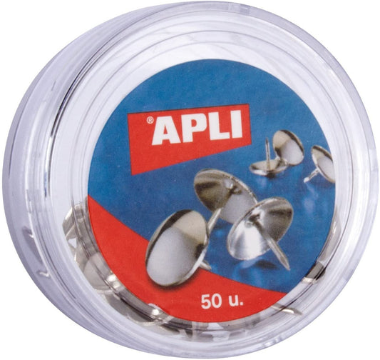 Punaises tête plate - Couleur blanc - Diamètre 10 mm - 50 unités