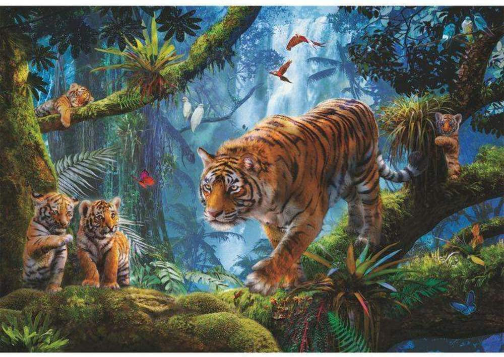 Puzzle - 1000 pièces - 68x48 cm - Les tigres dans les arbres - Educa