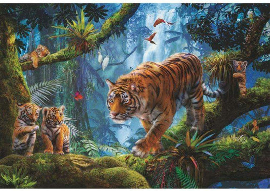 Puzzle - 1000 pièces - 68x48 cm - Les tigres dans les arbres - Educa