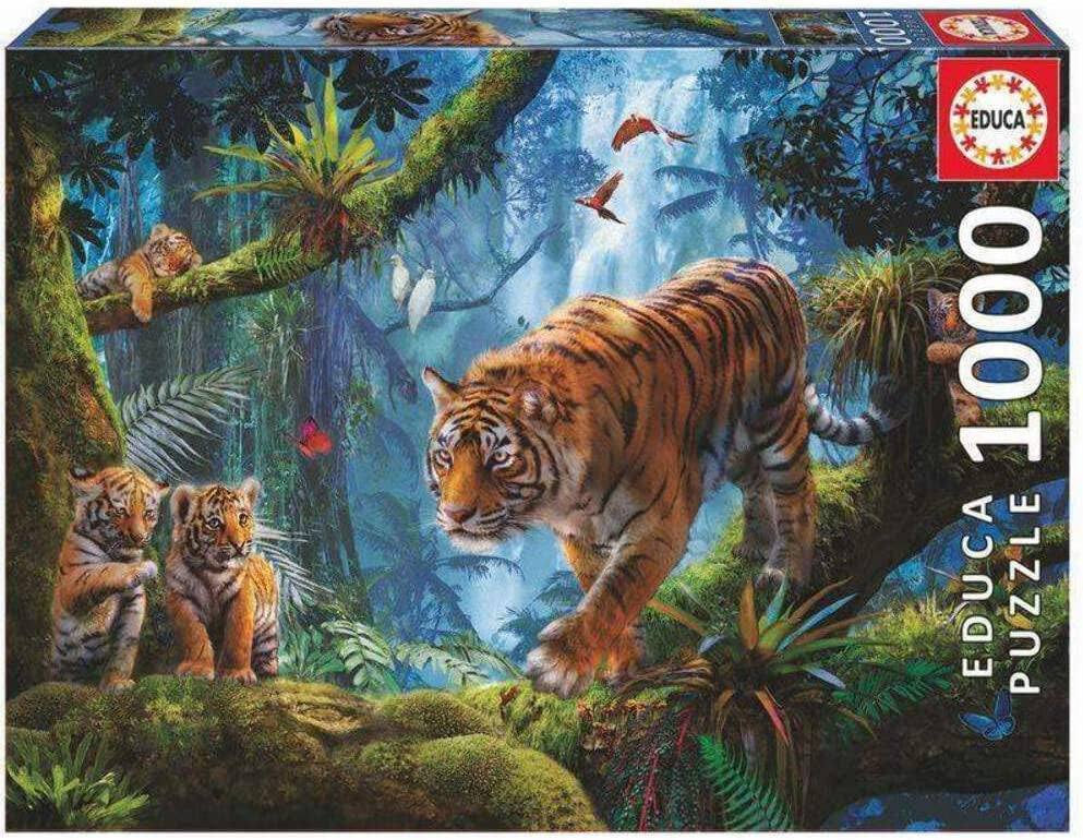 Puzzle - 1000 pièces - 68x48 cm - Les tigres dans les arbres - Educa