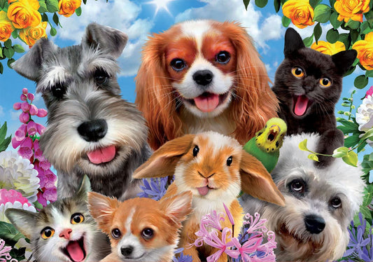 Puzzle - 200 pièces - Le selfie des animaux - Chien - Chat - Dès 6 ans - Educa