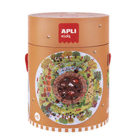 Puzzle - Forme ronde - Animaux - Biosphère - Enfant - 48 pièces - Apli Kids