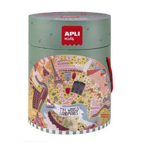 Puzzle - Forme ronde - Les grands monuments - Enfant - 48 pièces - Apli Kids