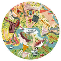 Puzzle - Forme ronde - Les grands monuments - Enfant - 48 pièces - Apli Kids