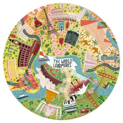 Puzzle - Forme ronde - Les grands monuments - Enfant - 48 pièces - Apli Kids