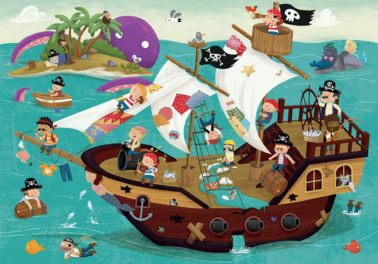 Puzzle éducatif - Bateau de pirates - 50 pièces - Dès 4 ans - Educa