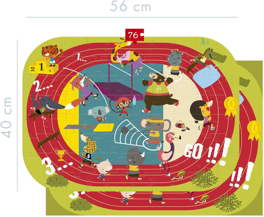 Puzzle - Educatif - 76 pièces - Enfant dès 5 ans - Apprendre les sports jeux du stade