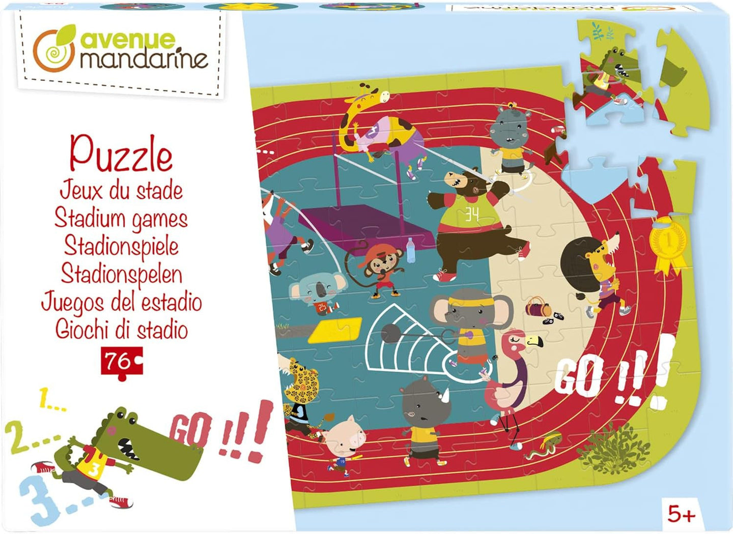 Puzzle - Educatif - 76 pièces - Enfant dès 5 ans - Apprendre les sports jeux du stade