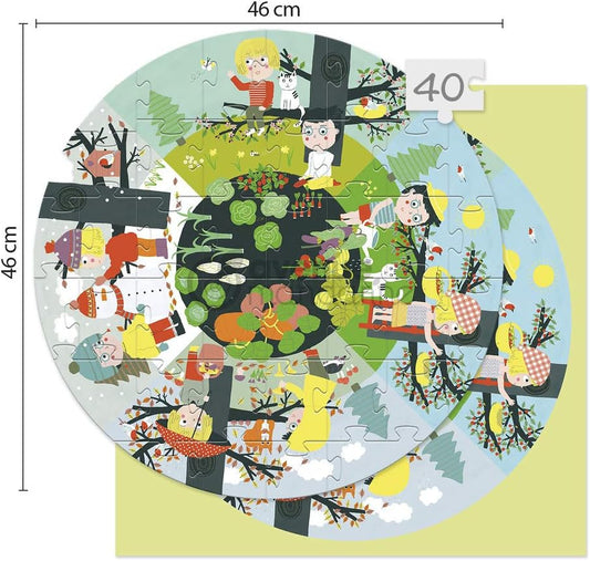 Puzzle - Educatif - 40 pièces - Enfant dès 5 ans - Apprendre les saisons