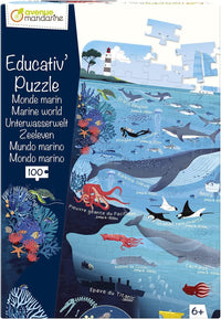 Puzzle - Educatif - 100 pièces - Enfant dès 6 ans - Apprendre le monde marin