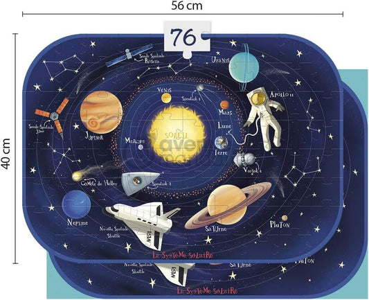Puzzle - Educatif - 76 pièces - Enfant dès 6 ans - Apprendre le système solaire