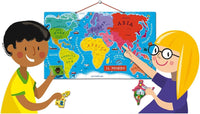 Puzzle - Carte du monde - 92 pièces magnétiques - 70x43cm - Dès 7 ans - Janod