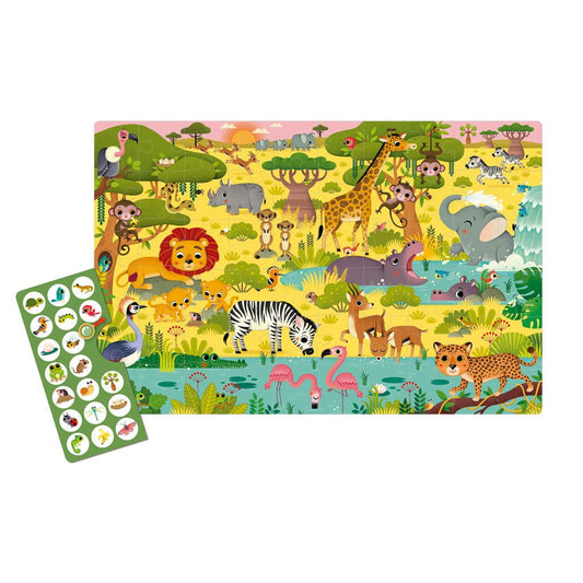 Puzzle - Les animaux de la jungle - Observation - Enfant - 60 pièces - Apli Kids