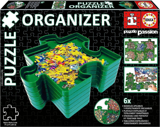 Plateaux pour puzzles - Rangement pièces de puzzles - Plastique - 6 bacs - Educa