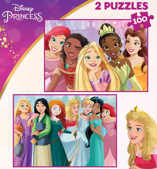 Puzzle - Princesses Disney - 2x100 pièces - Enfant - Dès 6 ans - 2 modèles