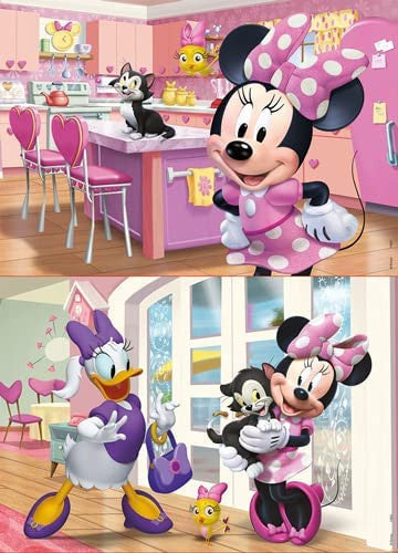 Puzzle en bois - 2x25 pièces - Enfant - Dès 3 ans - 2 modèles - Minnie et Daisy - Educa