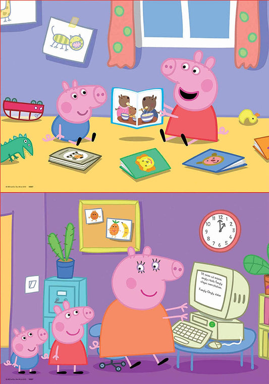 Puzzle en bois - Peppa Pig à la maison - 2 x 20 pièces - Dès 3 ans - Educa