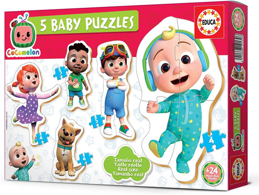 Puzzle - Pour bébé - 5 puzzles - Cocomelon - 3 à 5 pièces - Dès 2 ans