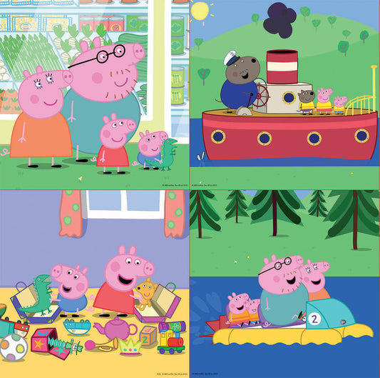 Puzzle - Enfant - Dès 3 ans - 4 modèles - Peppa Pig et sa famille - Educa