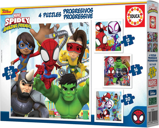 Puzzle - Enfant - Dès 3 ans - 4 modèles - Spidey et ses amis étonnants - Educa
