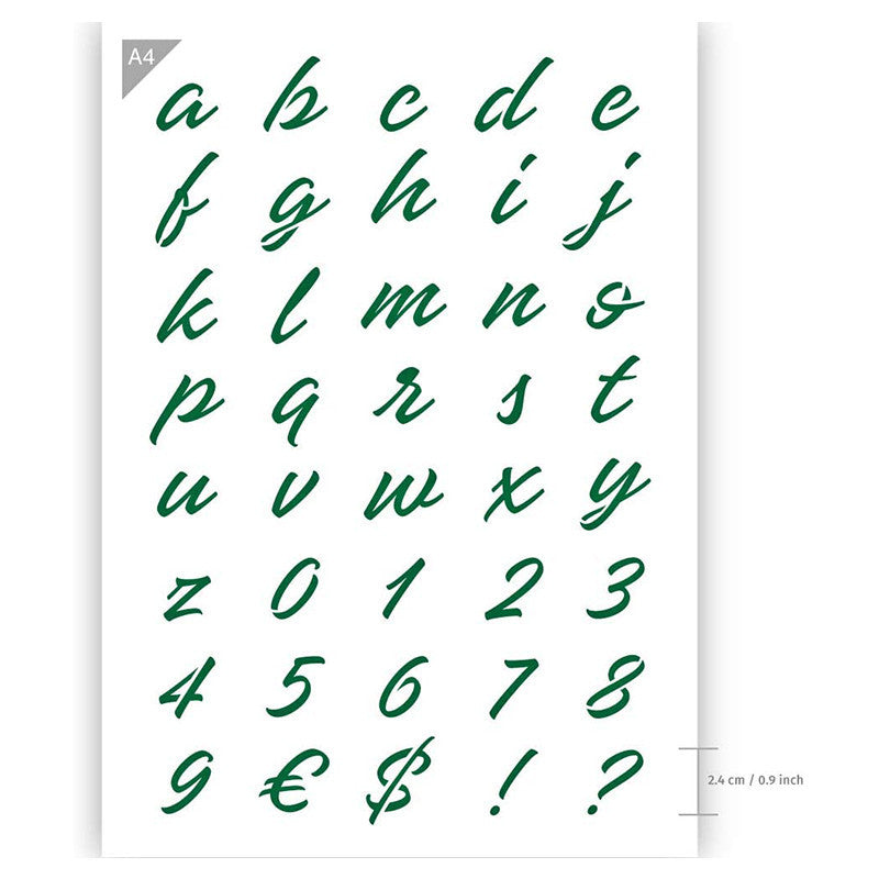 Pochoirs A4 Lettres et Chiffres - Ecriture décorative - Qbix