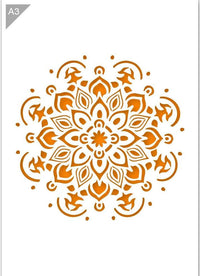 Pochoir mandala format A3 décoration peinture QBIX
